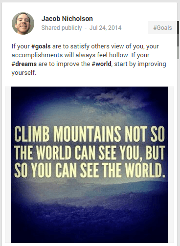 Climb so you can see the world